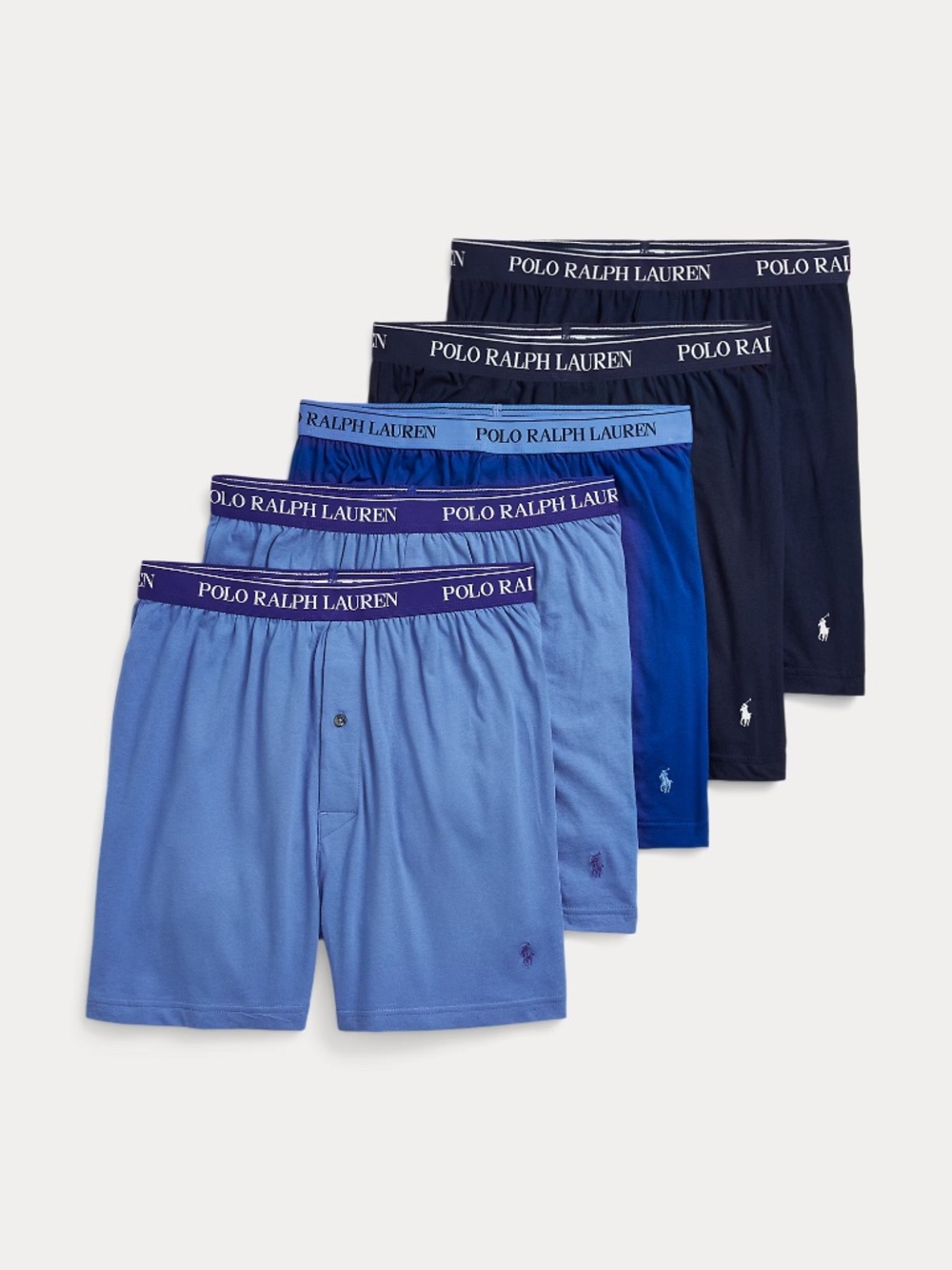 Ralph Lauren Men's 5-Pack Classic-Fit Cotton Knit Boxers - size M - NEW